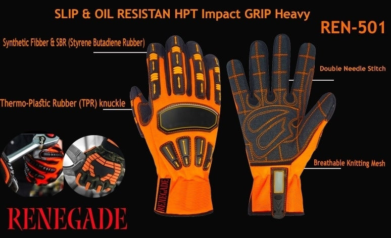 Renegade A6 Impact Work Gloves Medium :: Dave Poske's Performance